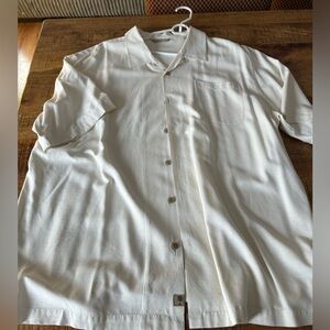 Men's Cream Short Sleeve Button Down Shirt